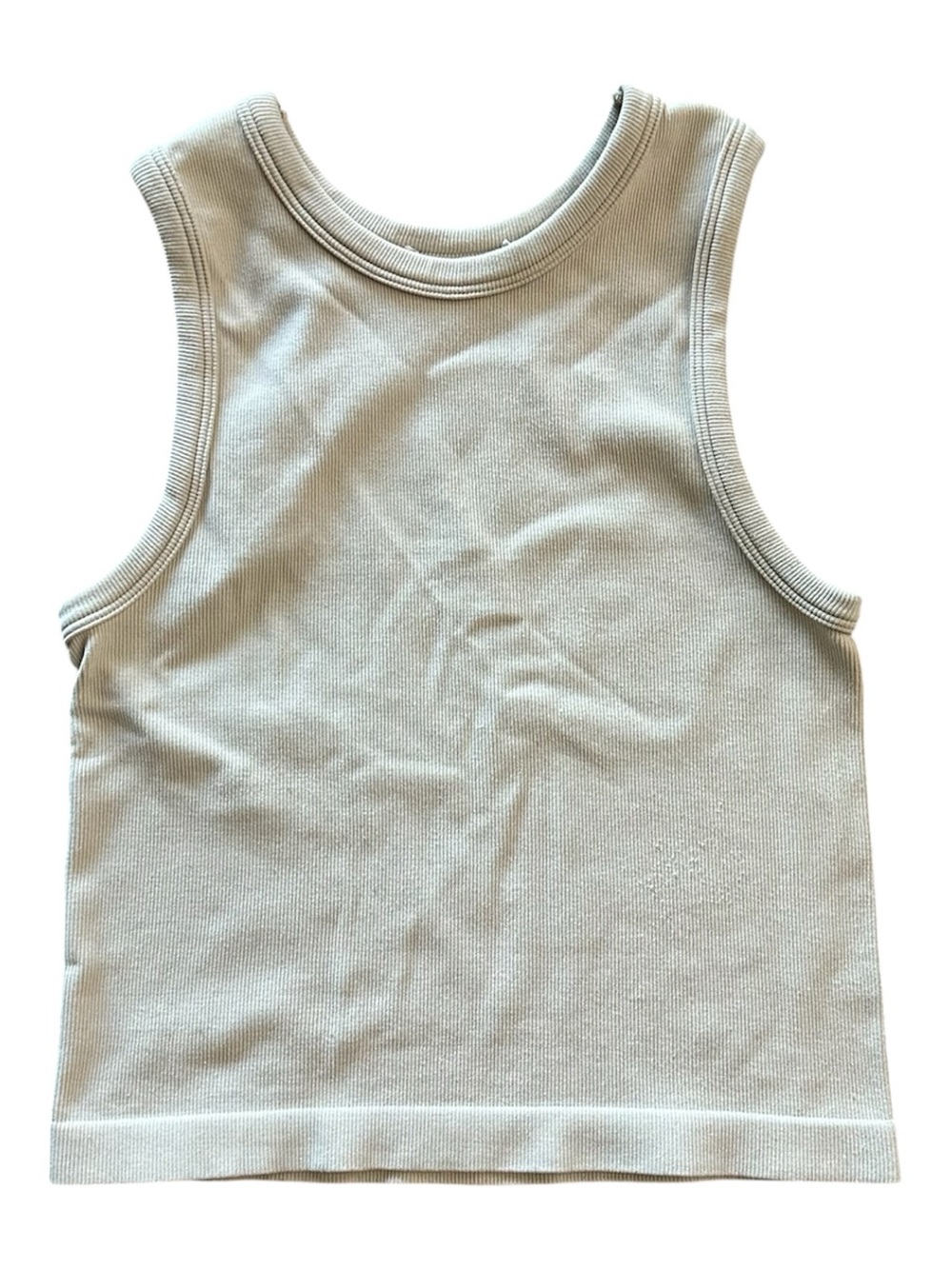 Sleeveless Ribbed Tank Top - Light Cream